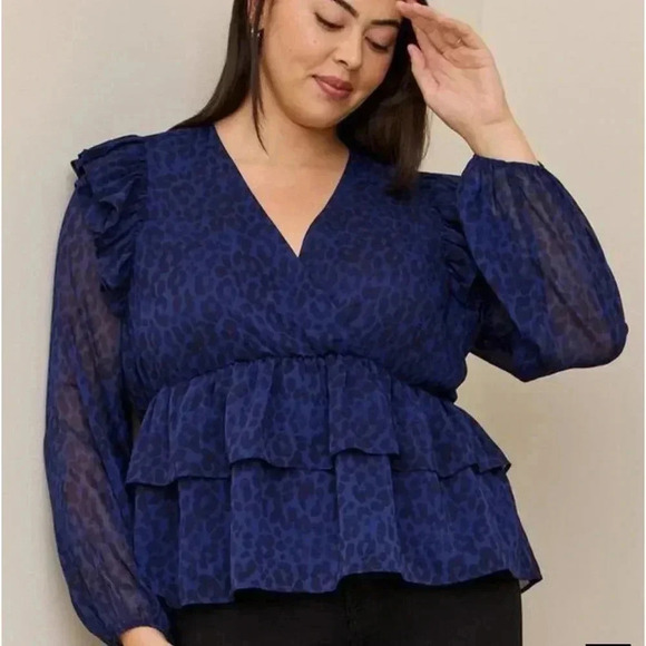 Torrid Chiffon Ruffled Blouse Top - Picture 1 of 9